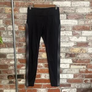 Kyodan Black Athletic Workout Leggings Back Zipper Pocket Size P/S